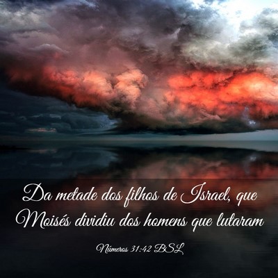 Picture 03 - Números 31:42 BSL - Da metade dos filhos de Israel, que Moisés - Bible Verse Picture