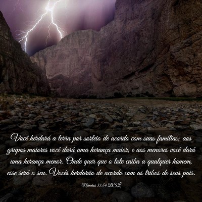 Picture 03 - Números 33:54 BSL - Você herdará a terra por sorteio de acordo com - Bible Verse Picture
