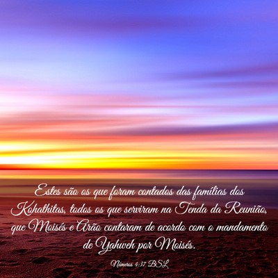 Picture 03 - Números 4:37 BSL - Estes são os que foram contados das famílias - Bible Verse Picture