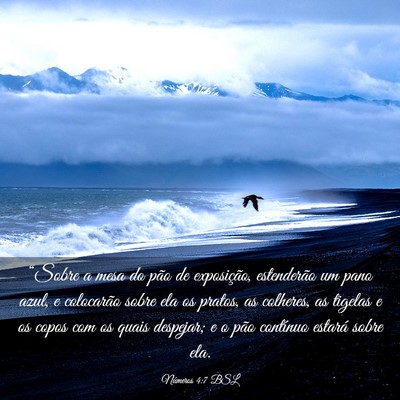 Picture 03 - Números 4:7 BSL - “Sobre a mesa do pão de exposição, - Bible Verse Picture