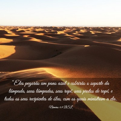 Picture 03 - Números 4:9 BSL - “Eles pegarão um pano azul e cobrirão o - Bible Verse Picture