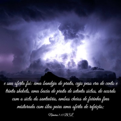 Picture 03 - Números 7:13 BSL - e sua oferta foi: uma bandeja de prata, cujo peso - Bible Verse Picture