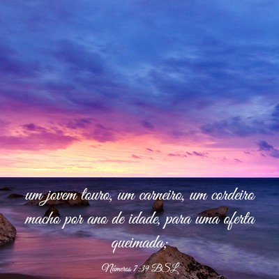 Picture 03 - Números 7:39 BSL - um jovem touro, um carneiro, um cordeiro macho - Bible Verse Picture