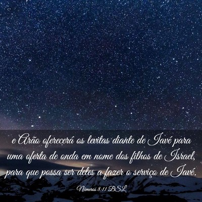 Picture 03 - Números 8:11 BSL - e Arão oferecerá os levitas diante de Iavé - Bible Verse Picture