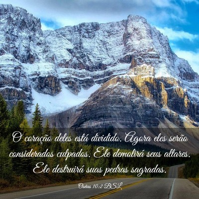 Picture 03 - Oséias 10:2 BSL - O coração deles está dividido. Agora eles - Bible Verse Picture