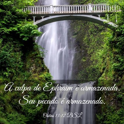 Picture 03 - Oséias 13:12 BSL - A culpa de Ephraim é armazenada. Seu pecado é - Bible Verse Picture