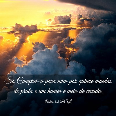 Picture 03 - Oséias 3:2 BSL - So Comprei-a para mim por quinze moedas de prata - Bible Verse Picture