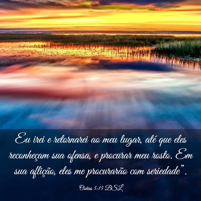 Picture 03 - Oséias 5:15 BSL - Eu irei e retornarei ao meu lugar, até que eles - Bible Verse Picture