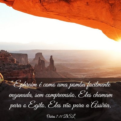 Picture 03 - Oséias 7:11 BSL - “Ephraim é como uma pomba facilmente enganada, - Bible Verse Picture