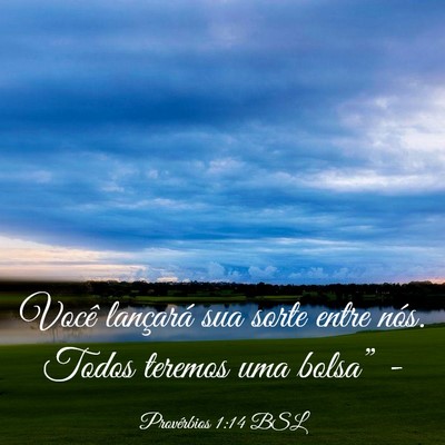 Picture 03 - Provérbios 1:14 BSL - Você lançará sua sorte entre nós. Todos - Bible Verse Picture