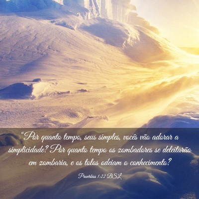 Picture 03 - Provérbios 1:22 BSL - “Por quanto tempo, seus simples, vocês vão - Bible Verse Picture