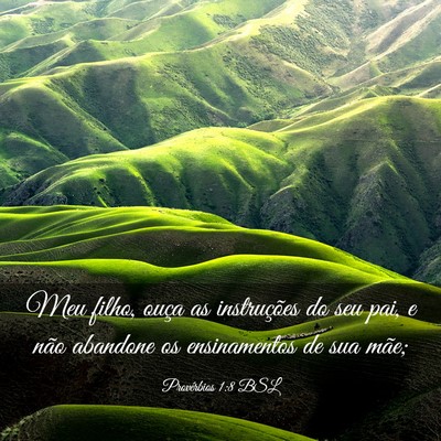 Picture 03 - Provérbios 1:8 BSL - Meu filho, ouça as instruções do seu pai, e - Bible Verse Picture