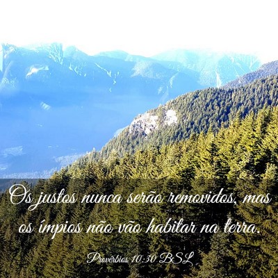 Picture 03 - Provérbios 10:30 BSL - Os justos nunca serão removidos, mas os ímpios - Bible Verse Picture