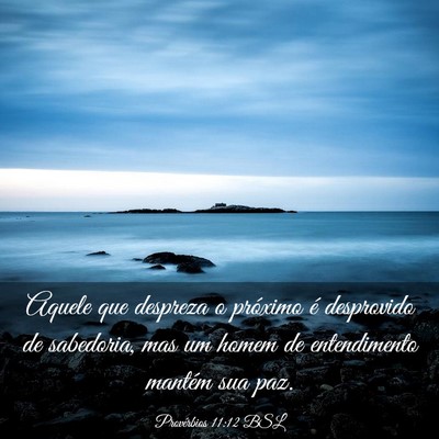 Picture 03 - Provérbios 11:12 BSL - Aquele que despreza o próximo é desprovido de - Bible Verse Picture