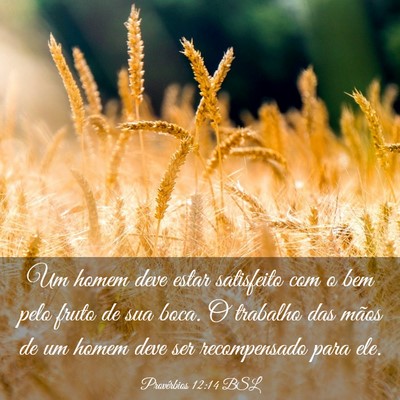 Picture 03 - Provérbios 12:14 BSL - Um homem deve estar satisfeito com o bem pelo - Bible Verse Picture