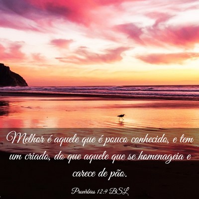 Picture 03 - Provérbios 12:9 BSL - Melhor é aquele que é pouco conhecido, e tem um - Bible Verse Picture