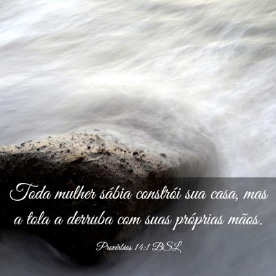 Picture 03 - Provérbios 14:1 BSL - Toda mulher sábia constrói sua casa, mas a tola - Bible Verse Picture