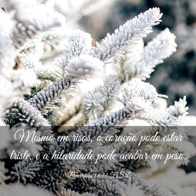 Picture 03 - Provérbios 14:13 BSL - Mesmo em risos, o coração pode estar triste, e - Bible Verse Picture