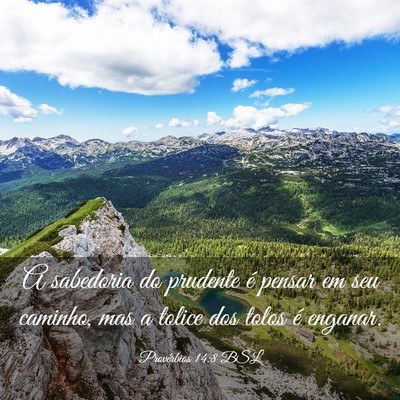 Picture 03 - Provérbios 14:8 BSL - A sabedoria do prudente é pensar em seu caminho, - Bible Verse Picture