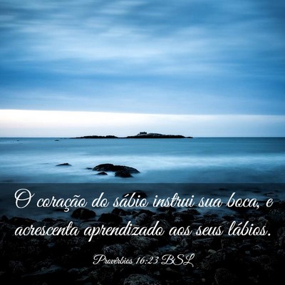 Picture 03 - Provérbios 16:23 BSL - O coração do sábio instrui sua boca, e - Bible Verse Picture