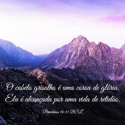 Picture 03 - Provérbios 16:31 BSL - O cabelo grisalho é uma coroa de glória. Ela é - Bible Verse Picture