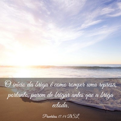 Picture 03 - Provérbios 17:14 BSL - O início da briga é como romper uma represa, - Bible Verse Picture
