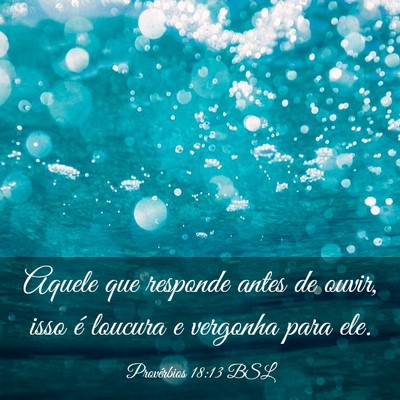 Picture 03 - Provérbios 18:13 BSL - Aquele que responde antes de ouvir, isso é - Bible Verse Picture