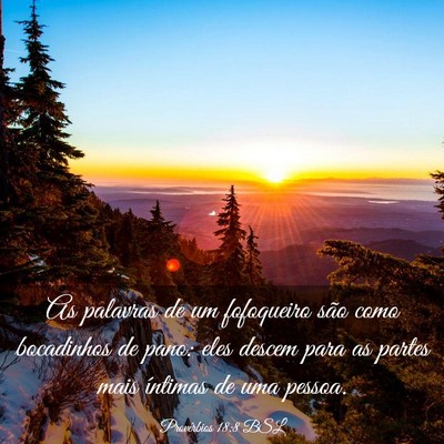 Picture 03 - Provérbios 18:8 BSL - As palavras de um fofoqueiro são como bocadinhos - Bible Verse Picture