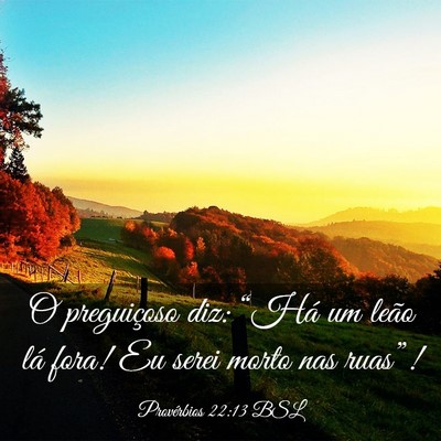 Picture 03 - Provérbios 22:13 BSL - O preguiçoso diz: “Há um leão lá fora! Eu - Bible Verse Picture