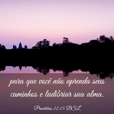 Picture 03 - Provérbios 22:25 BSL - para que você não aprenda seus caminhos e - Bible Verse Picture