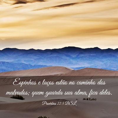 Picture 03 - Provérbios 22:5 BSL - Espinhos e laços estão no caminho dos malvados; - Bible Verse Picture