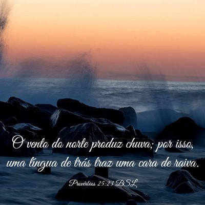 Picture 03 - Provérbios 25:23 BSL - O vento do norte produz chuva; por isso, uma - Bible Verse Picture