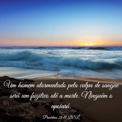 Picture 03 - Provérbios 28:17 BSL - Um homem atormentado pela culpa de sangue será - Bible Verse Picture
