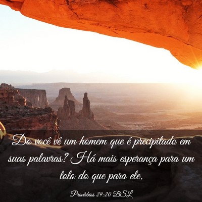 Picture 03 - Provérbios 29:20 BSL - Do você vê um homem que é precipitado em suas - Bible Verse Picture