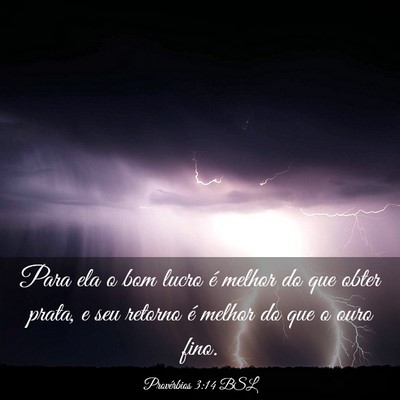 Picture 03 - Provérbios 3:14 BSL - Para ela o bom lucro é melhor do que obter - Bible Verse Picture