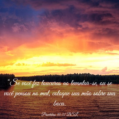 Picture 03 - Provérbios 30:32 BSL - “Se você fez loucuras ao levantar-se, ou se - Bible Verse Picture