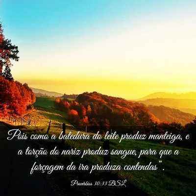Picture 03 - Provérbios 30:33 BSL - Pois como a batedura do leite produz manteiga, e - Bible Verse Picture