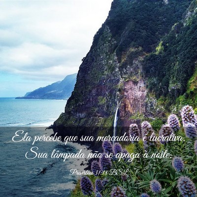 Picture 03 - Provérbios 31:18 BSL - Ela percebe que sua mercadoria é lucrativa. Sua - Bible Verse Picture