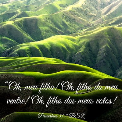 Picture 03 - Provérbios 31:2 BSL - “Oh, meu filho! Oh, filho do meu ventre! Oh, - Bible Verse Picture