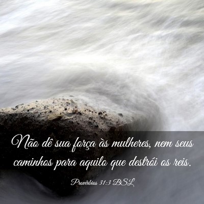 Picture 03 - Provérbios 31:3 BSL - Não dê sua força às mulheres, nem seus - Bible Verse Picture