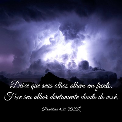 Picture 03 - Provérbios 4:25 BSL - Deixe que seus olhos olhem em frente. Fixe seu - Bible Verse Picture