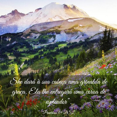 Picture 03 - Provérbios 4:9 BSL - She dará à sua cabeça uma grinalda de graça. - Bible Verse Picture