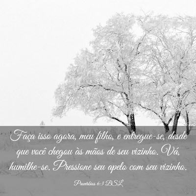 Picture 03 - Provérbios 6:3 BSL - Faça isso agora, meu filho, e entregue-se, desde - Bible Verse Picture