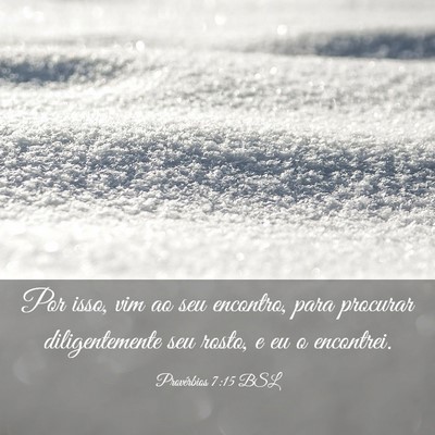Picture 03 - Provérbios 7:15 BSL - Por isso, vim ao seu encontro, para procurar - Bible Verse Picture
