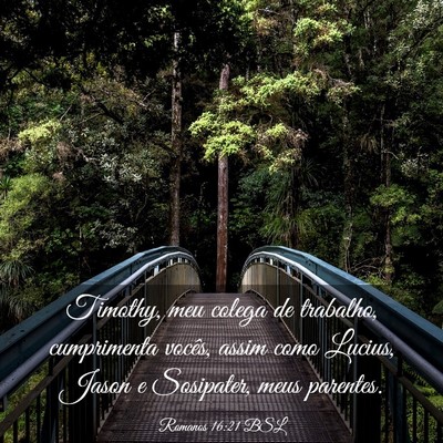 Picture 03 - Romanos 16:21 BSL - Timothy, meu colega de trabalho, cumprimenta - Bible Verse Picture