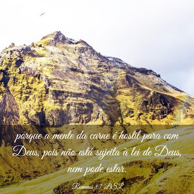 Picture 03 - Romanos 8:7 BSL - porque a mente da carne é hostil para com Deus, - Bible Verse Picture