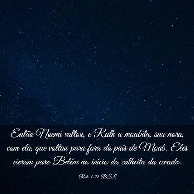 Picture 03 - Rute 1:22 BSL - Então Noemi voltou, e Ruth a moabita, sua nora, - Bible Verse Picture