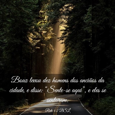 Picture 03 - Rute 4:2 BSL - Boaz levou dez homens dos anciãos da cidade, e - Bible Verse Picture