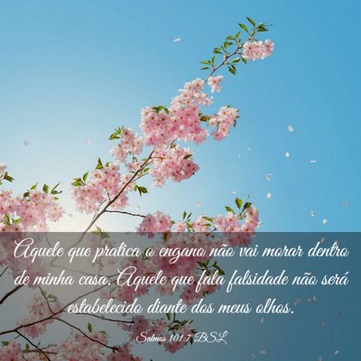 Picture 03 - Salmos 101:7 BSL - Aquele que pratica o engano não vai morar dentro - Bible Verse Picture