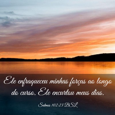 Picture 03 - Salmos 102:23 BSL - Ele enfraqueceu minhas forças ao longo do curso. - Bible Verse Picture